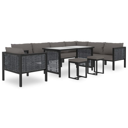 Vidaxl Muebles Dde Jardín 10 Pzas Y Cojines Ratán Sintético Antracita_0
