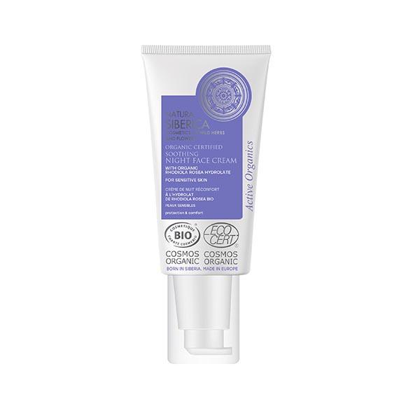 Natura Siberica Creme Facial de Noite Suavizante Orgânico Certificado para Pele Sensível 50 ml