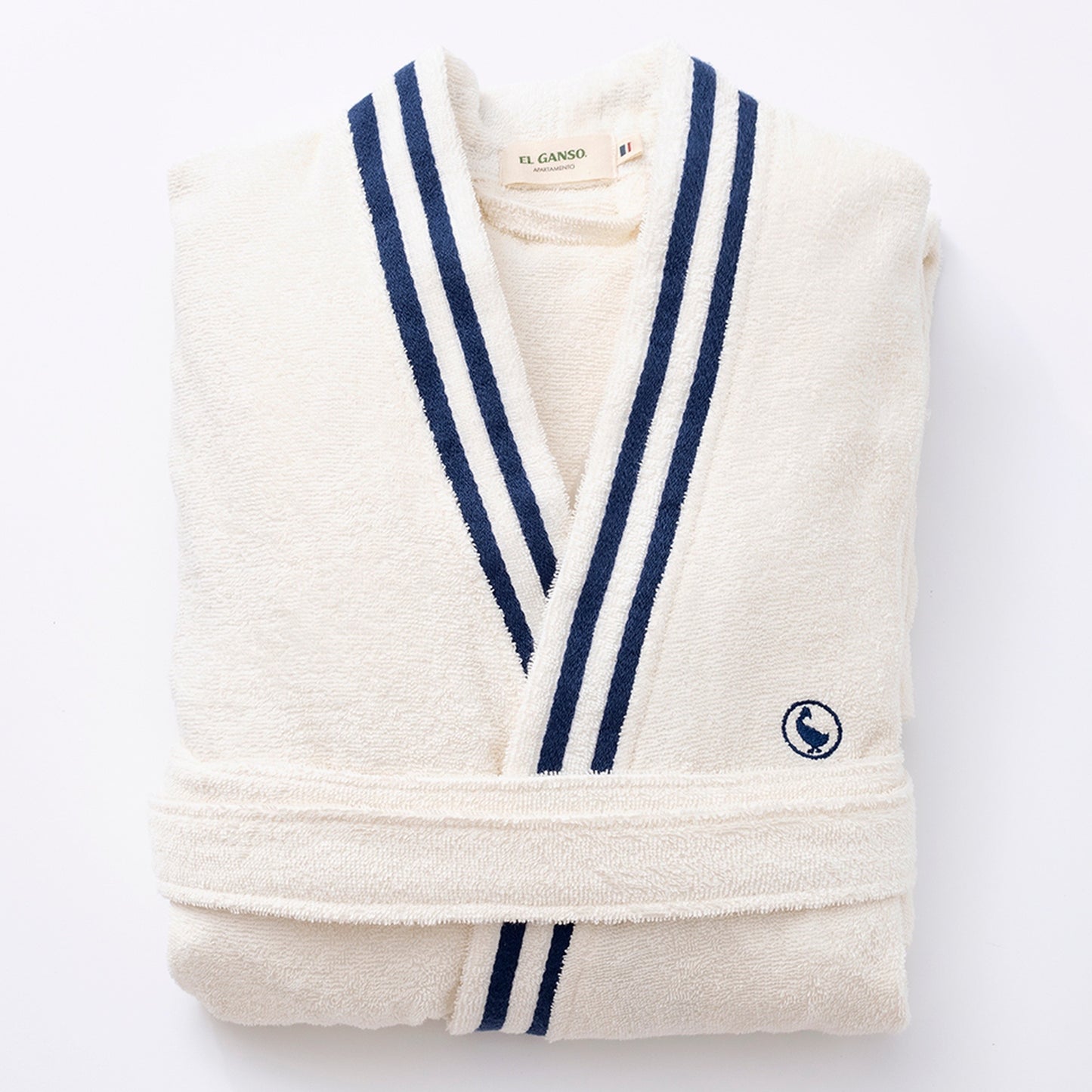 Albornoz Crudo L/xl 320gsm 100% Algodón Con Logo Bordado El Ganso_5