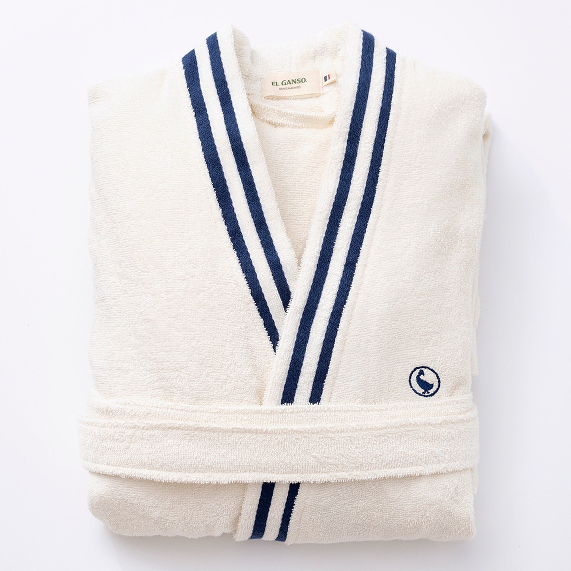 Albornoz Crudo L/xl 320gsm 100% Algodón Con Logo Bordado El Ganso_5