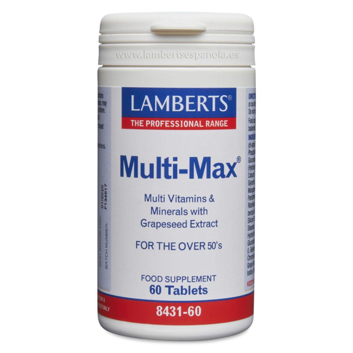 Multivitamínico Multi-Max® (para pessoas com mais de 50 anos), Lamberts, 60 comprimidos