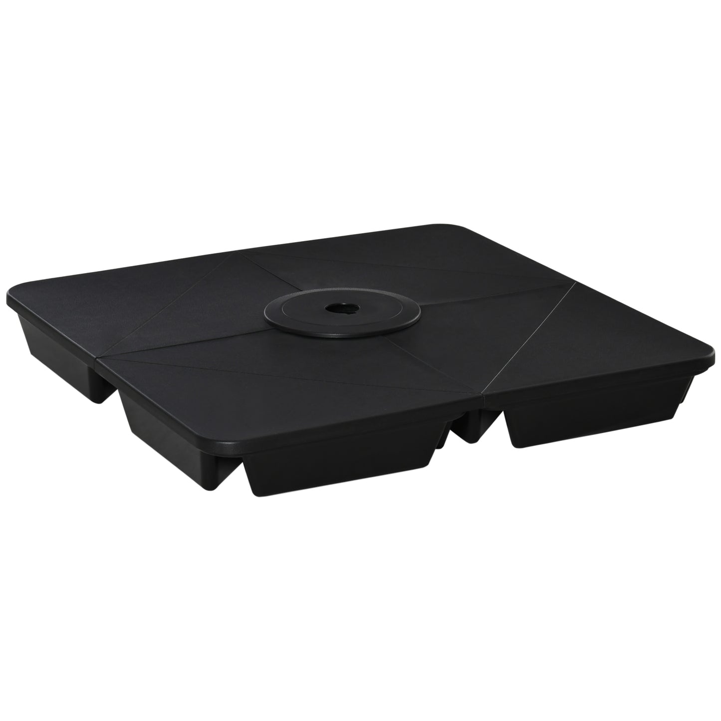 Outsunny Base Sombrilla 4 Piezas Rellenable Arena 80 Kg Para Jardín 89x89x11 Cm_0