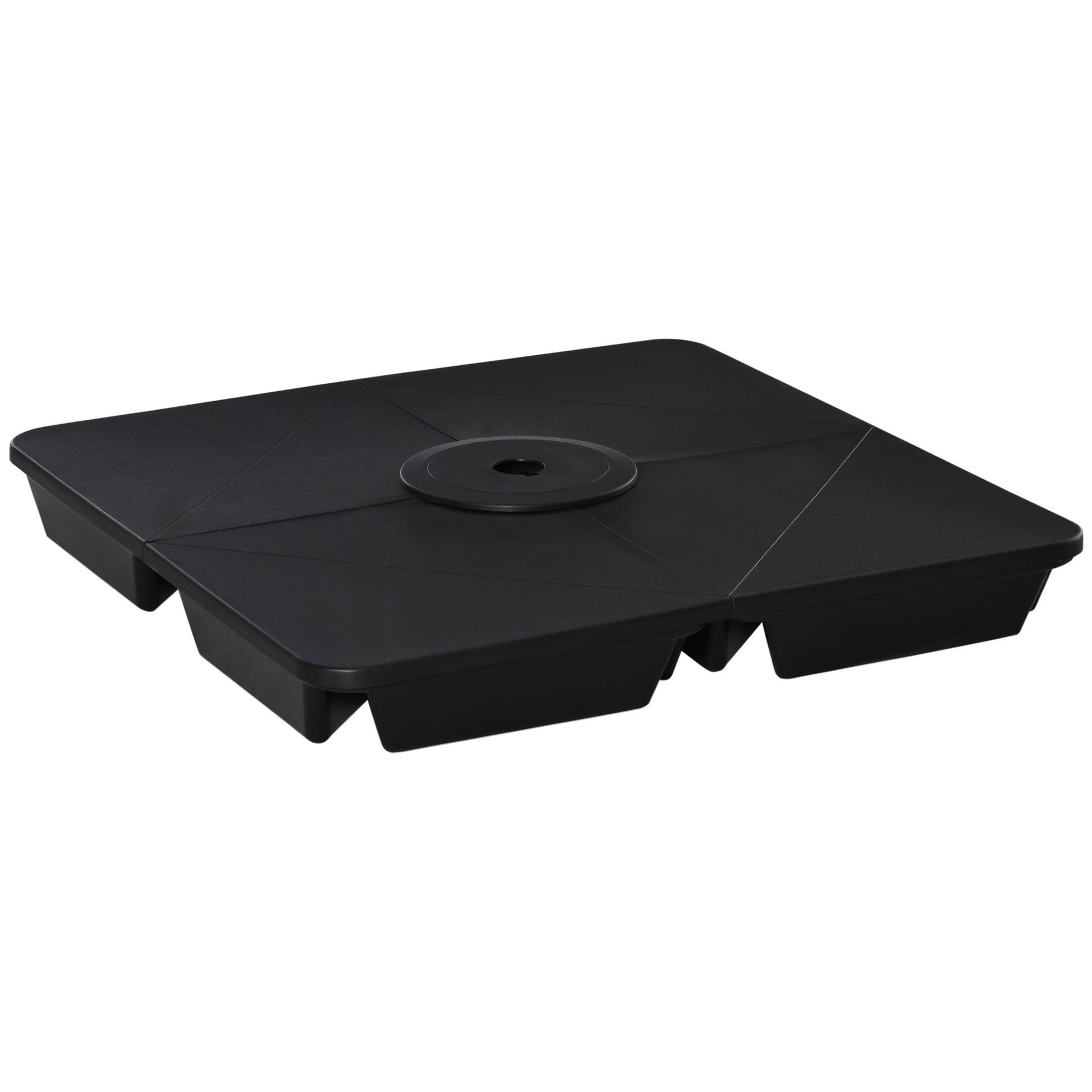 Outsunny Base Sombrilla 4 Piezas Rellenable Arena 80 Kg Para Jardín 89x89x11 Cm_0