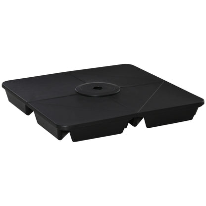 Outsunny Base Sombrilla 4 Piezas Rellenable Arena 80 Kg Para Jardín 89x89x11 Cm_0