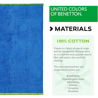 Toalla De Playa 90x160cm 380gsm 100% Algodón Velour Azul Rainbow