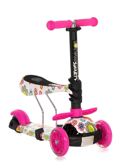 Patinete Infantil Con Asiento Y Respaldo Smart Plus Pink Flowers_1