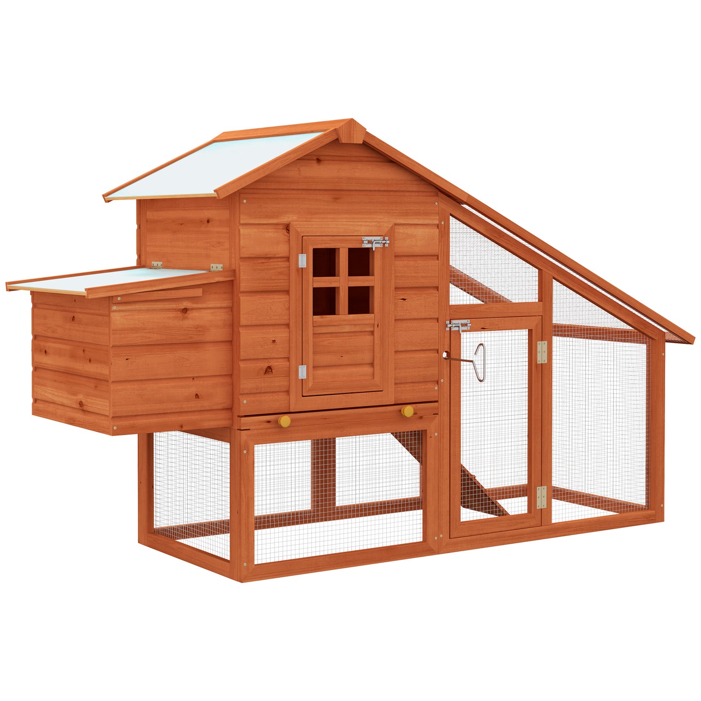 Pawhut Gallinero Corral De Madera Exterior Gallinas Con Caja Nido Bandeja_0