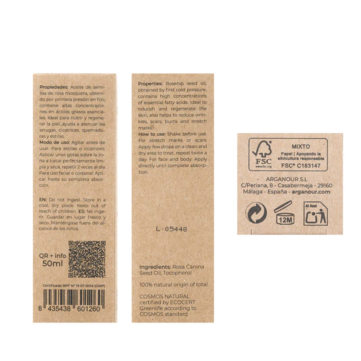 Óleo Corporal Orgânico de Rosa Mosqueta 100% Arganour 50 ml