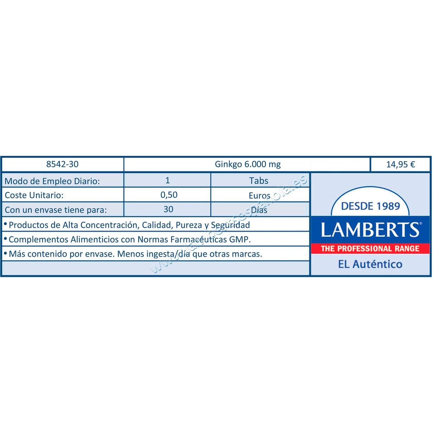Ginkgo Biloba Lamberts 6000 mg