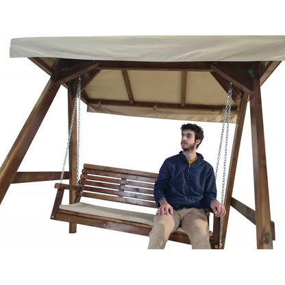 Balancin De Jardin Masgames Elna L Con Techo De Lona Con Cojin En El Banco._2