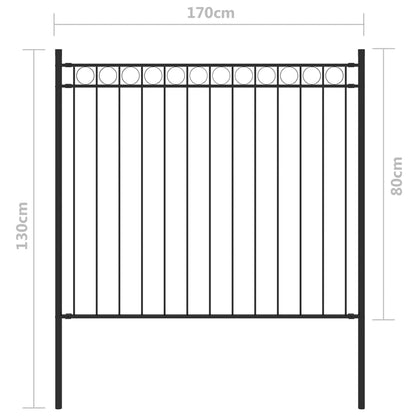 Valla De Jardín De Acero Negro 1,7x0,8 M / Vetonek_2