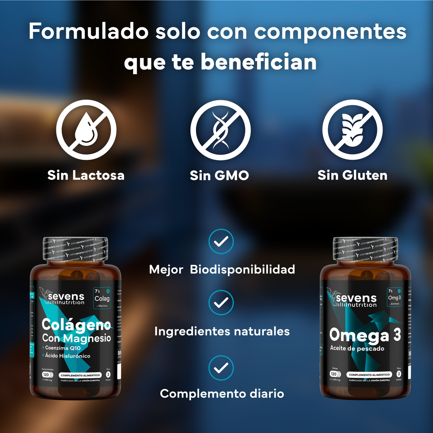 Colágeno Marino Con Magnesio + Omega 3 2000mg. Sevens Nutrition. Huesos, Articulaciones, Piel, Corazón Y Cerebro_3