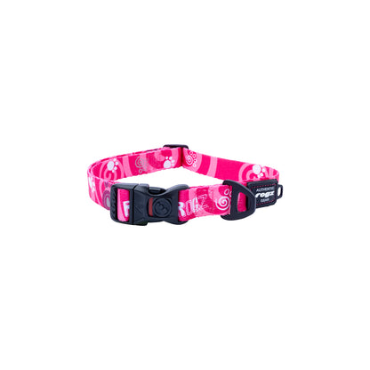 Collar Para Perro, Modelo Fusion De Rogz, Estampado Huellas Rosa. Talla S (8-14kg)_2