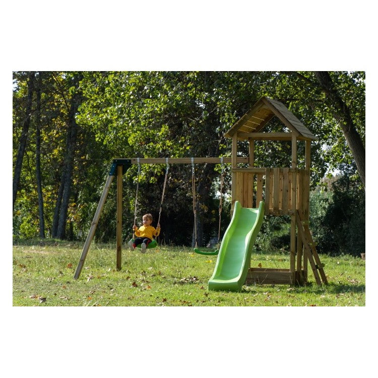 Parque Infantil Masgames Tibidabo L Techo De Madera Con Columpio Basica: Con Arenero En La Base._4