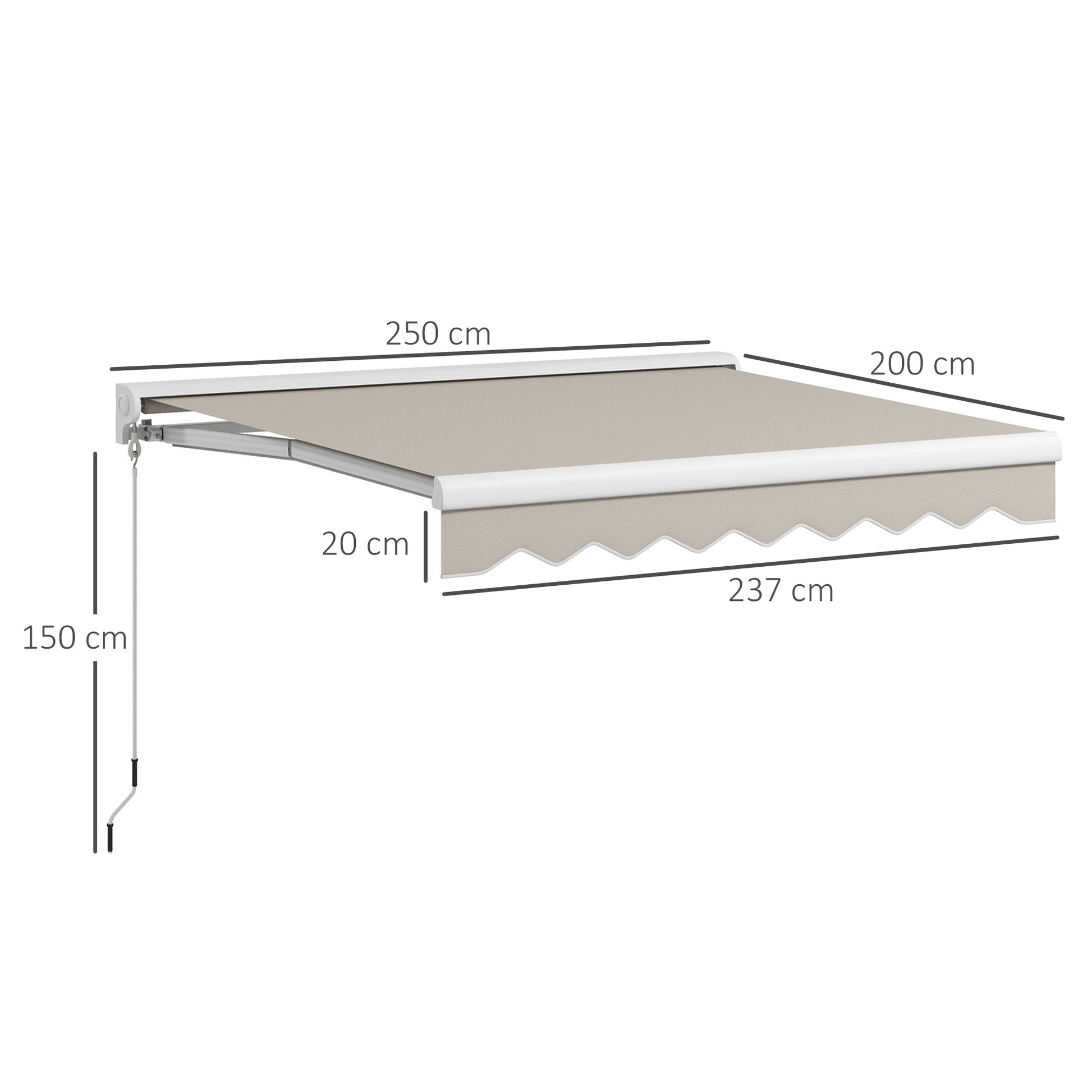 Outsunny Toldo Retráctil Eléctrico O Manual 250x200 Cm Con Mando A Distancia_2