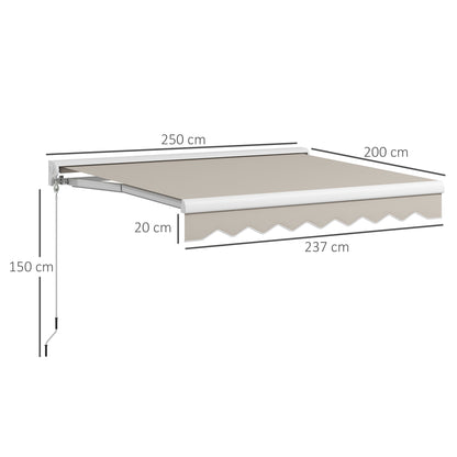 Outsunny Toldo Retráctil Eléctrico O Manual 250x200 Cm Con Mando A Distancia_2