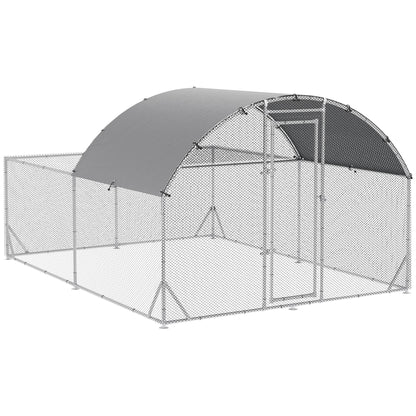 Pawhut Gallinero Exterior Grande De Acero Galvanizado 380x280x195 Cm Con 2 Pisos_0