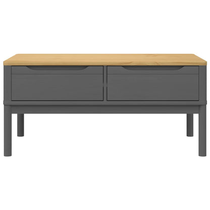 Mesa De Centro Floro Madera Maciza De Pino Gris 99x55,5x45 Cm_3