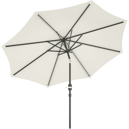 Outsunny Sombrilla Terraza Exterior Ø292x252 Cm Con Inclinación Ajustable Crema_0