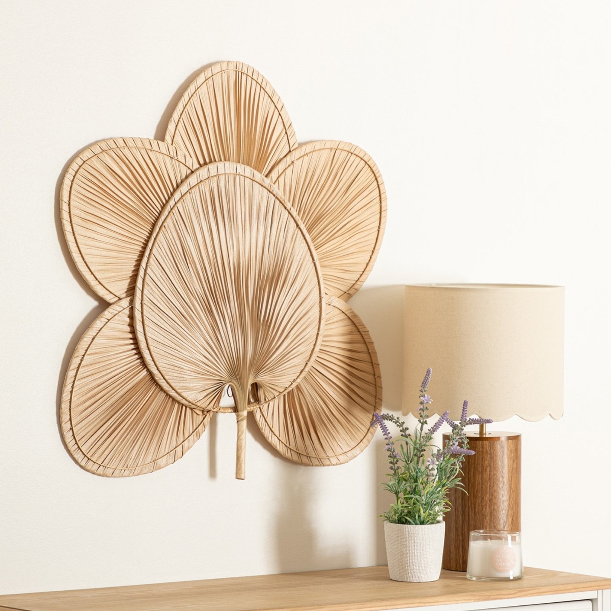 Decoración De Pared Selma Bambú Y Hoja De Palma