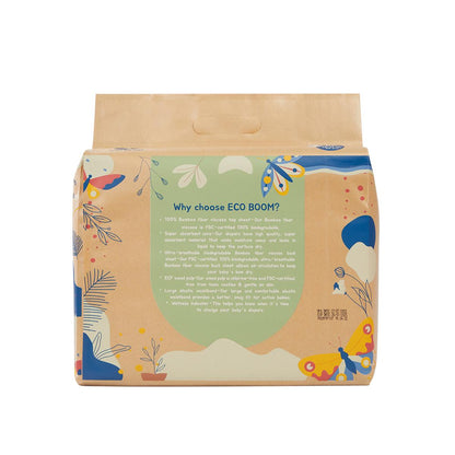 ECOBOOM - Fralda de Bambu Eco Boom. 70% biodegradável, hipoalergénica (tamanho 5/XL, 12-17 kg, embalagem de 8 fraldas, total de 224 fraldas)