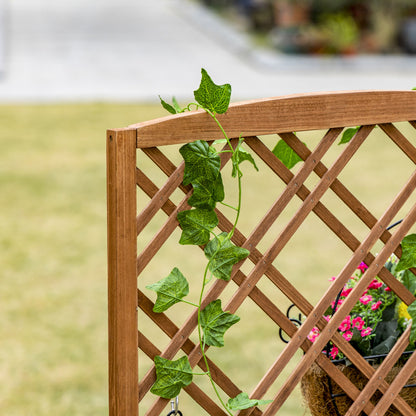 Jardinera Con Enrejado Outsunny Madera De Abeto Madera Natural 60x30x122,5 Cm_4