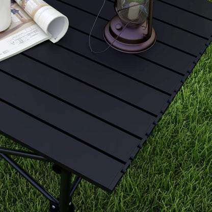 Outsunny Mesa De Camping Plegable Con Parte Superior Enrollable 52x52x52cm Negro_3