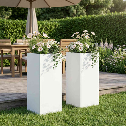 Macetero De Jardín 2 Uds. Blanco 20 X 20 X 40 Cm_1