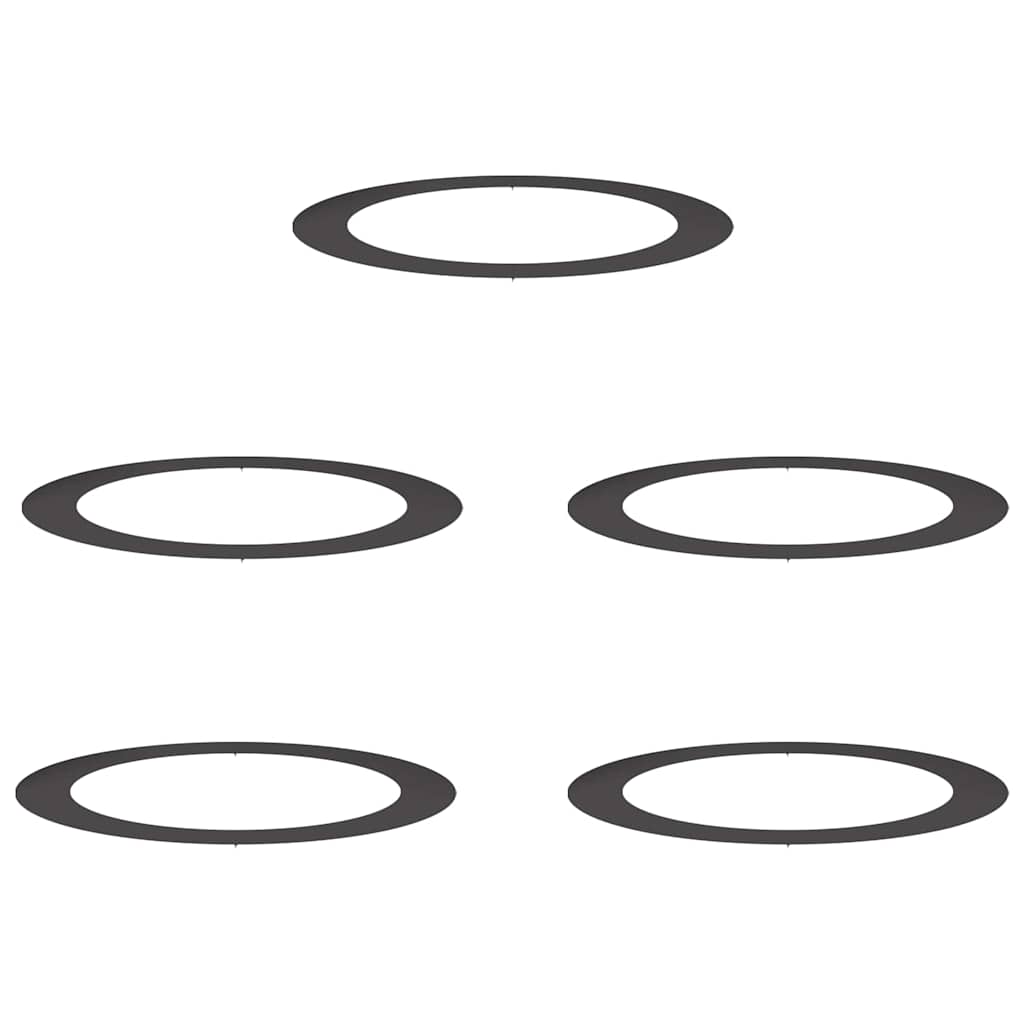 Adecuado Para Anillos De Árbol Plano 5 Uds. Negro Ø90/120 Cm_0