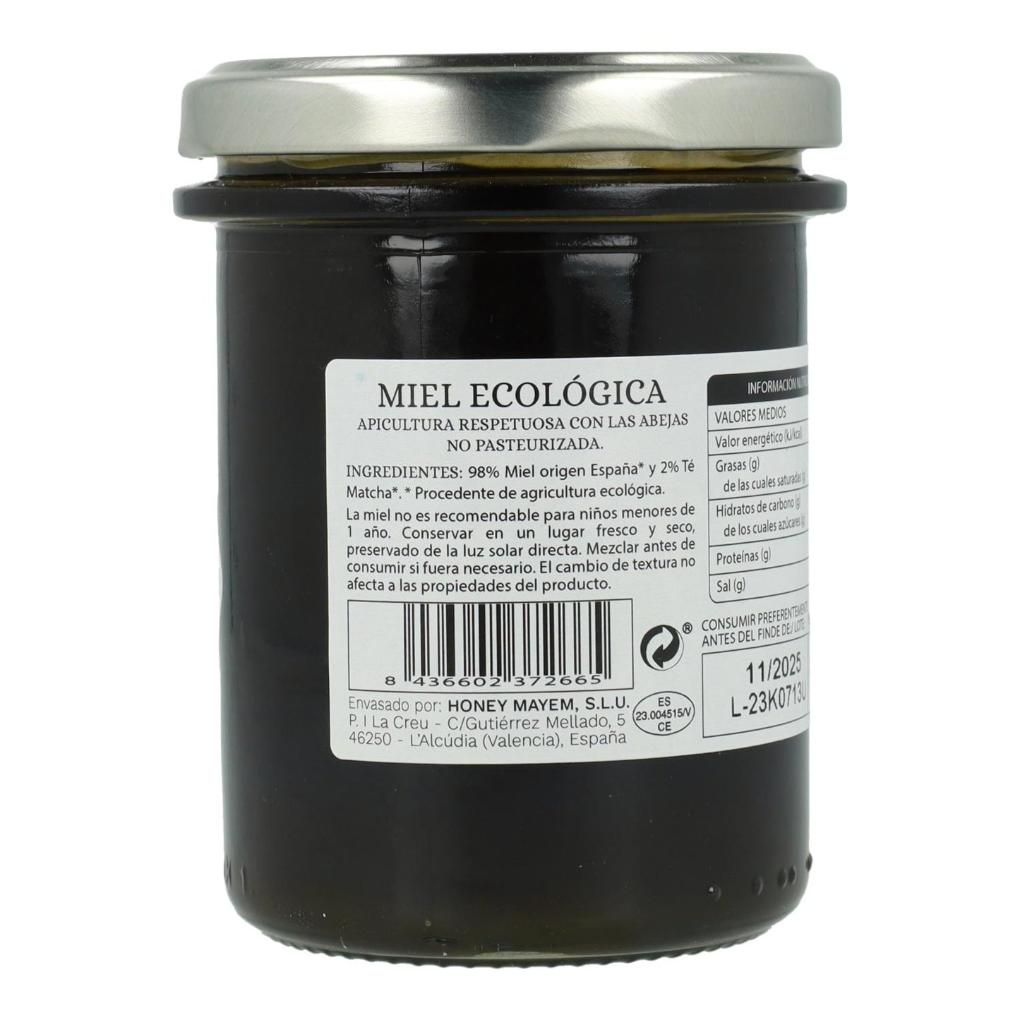 Mel Matcha Biológico Mayem com Chá 275g