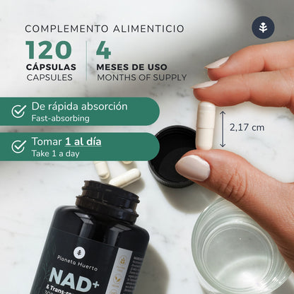 NAD+ Trans-resveratrol Planeta Huerto 120 cápsulas