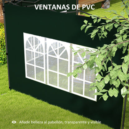 Outsunny Conjunto De 1 Carpa De Jardín 3x3 M Y 2 Paredes Laterales 3x2 M Verde_5