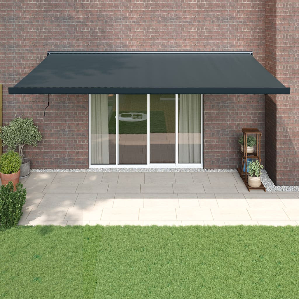 Vidaxl Toldo Retráctil Aluminio Y Tela Gris Antracita 5x3 M_1