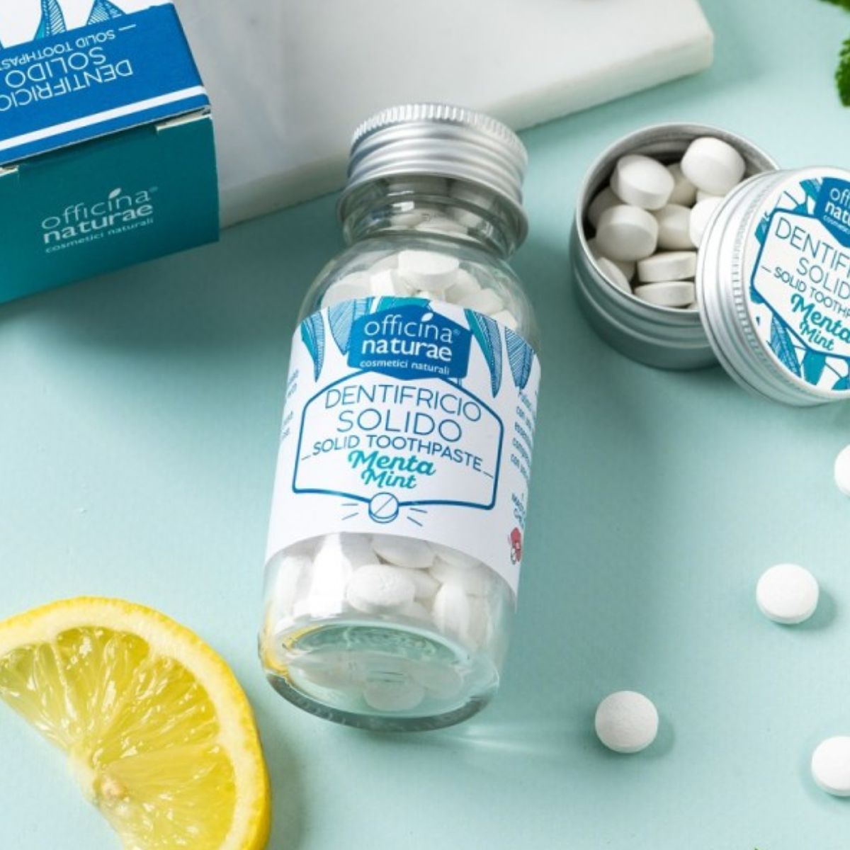 Comprimidos de pasta de dentes de limão, 115 unidades, biológicos, da Officina Naturae