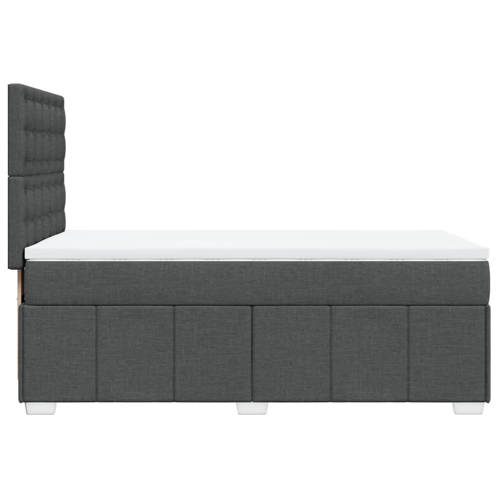 Cama Box Spring Con Colchón Tela Gris Oscuro 100x200 Cm / Vetonek_4