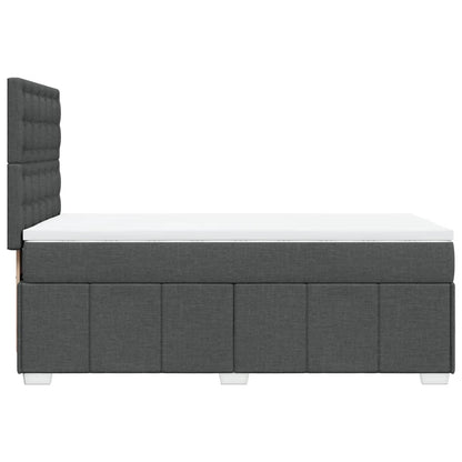 Cama Box Spring Con Colchón Tela Gris Oscuro 100x200 Cm / Vetonek_4