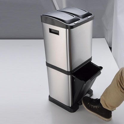 Cubo Pedal Ecológico 3 Compartimentos Habitex 32 L  (Reacondicionado)