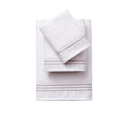 Set Toallas Baño (tocador 30x50cm + Manos 50x90cm + Baño 70x140cm) En Algodón Blanco Con Gris Scalpers Home_0