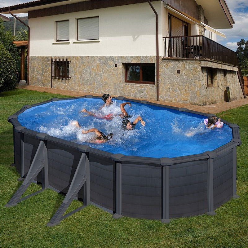 Piscina Gre Acero Imitacion Grafito 500 X 300 X132 Cm_0