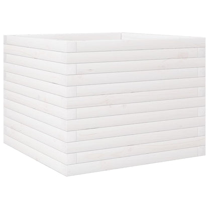 Jardinera De Madera Maciza De Pino Blanca 60x60x46 Cm_0