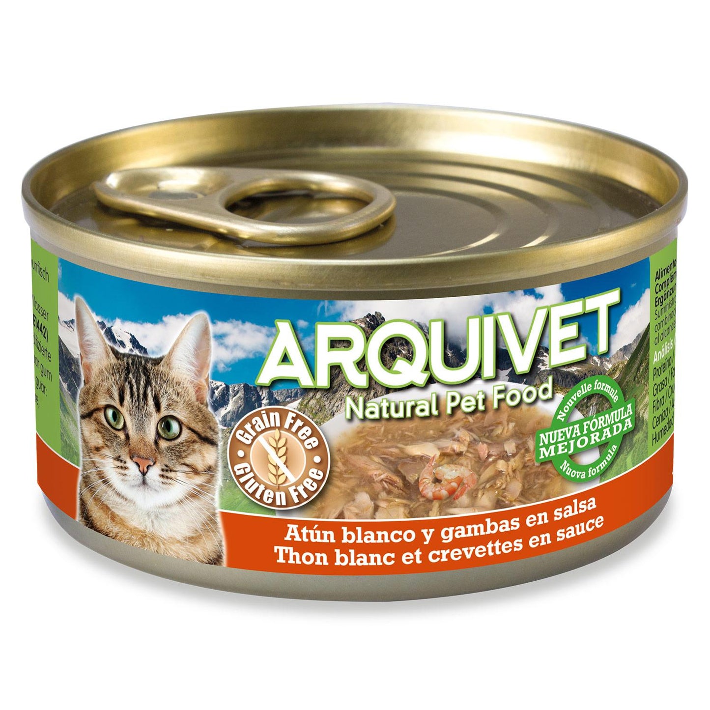 Ração Húmida para Gatos Arquivet Atum Branco em Molho com Camarão 80g