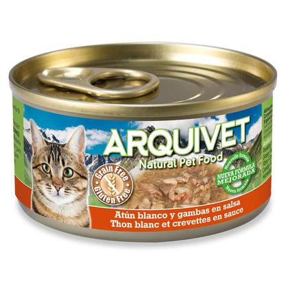 Ração Húmida para Gatos Arquivet Atum Branco e Camarão em Molho 80g
