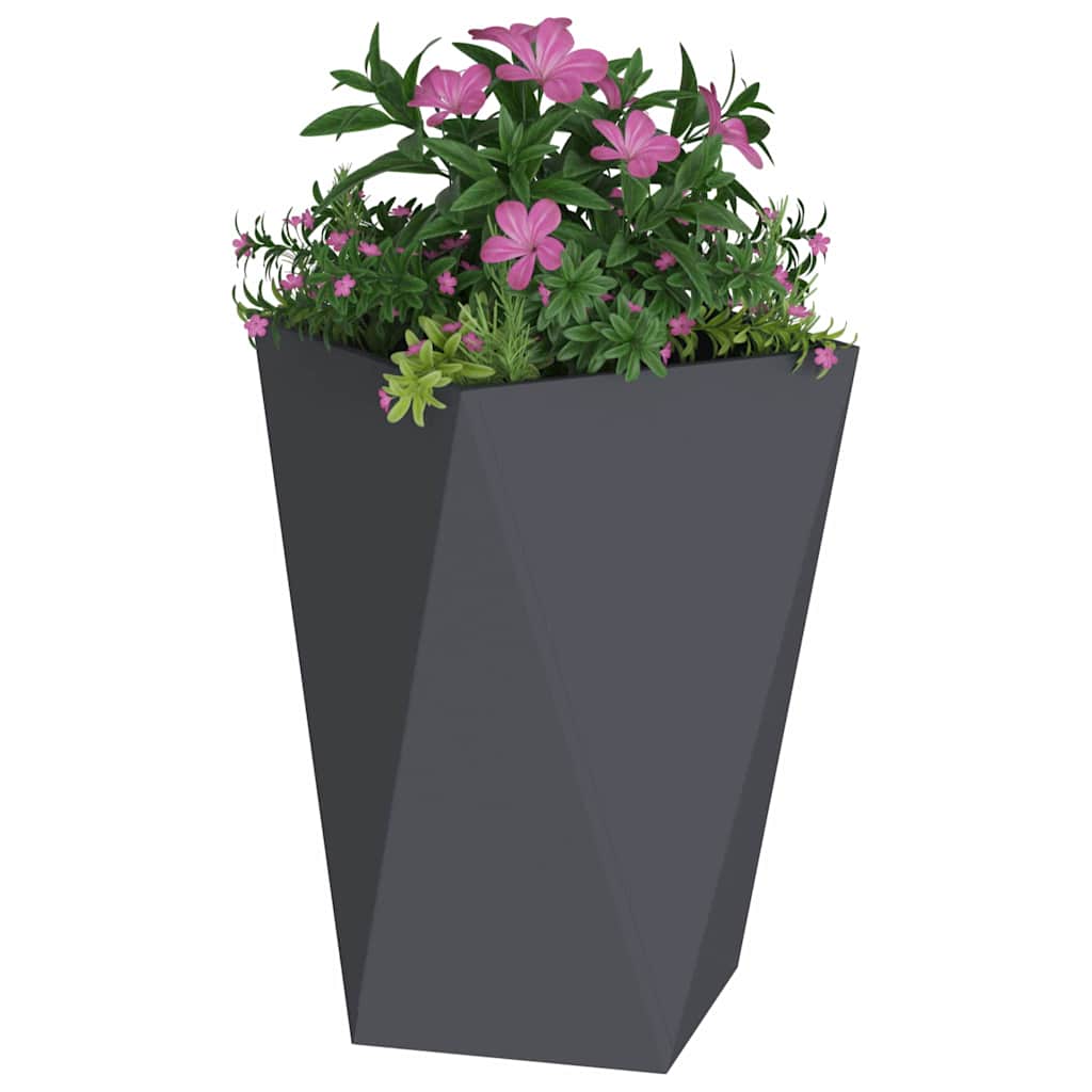 Jardinera 2 Uds. Antracita 50 X 50 X 75 Cm Acero_2