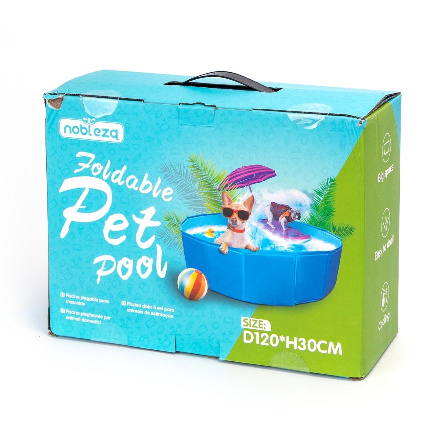 Piscina dobrável para animais de estimação Ø120 x A30 cm Nobleza