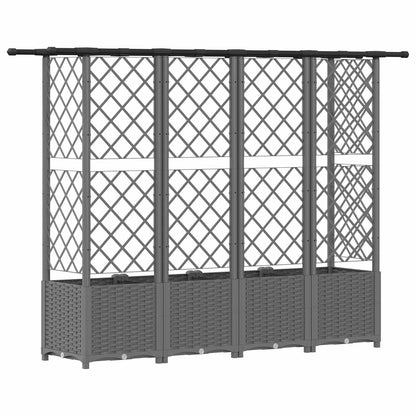 Cama Elevada Con Trellis Y Techo Gris Claro 202 X 40 X 136 Cm_4