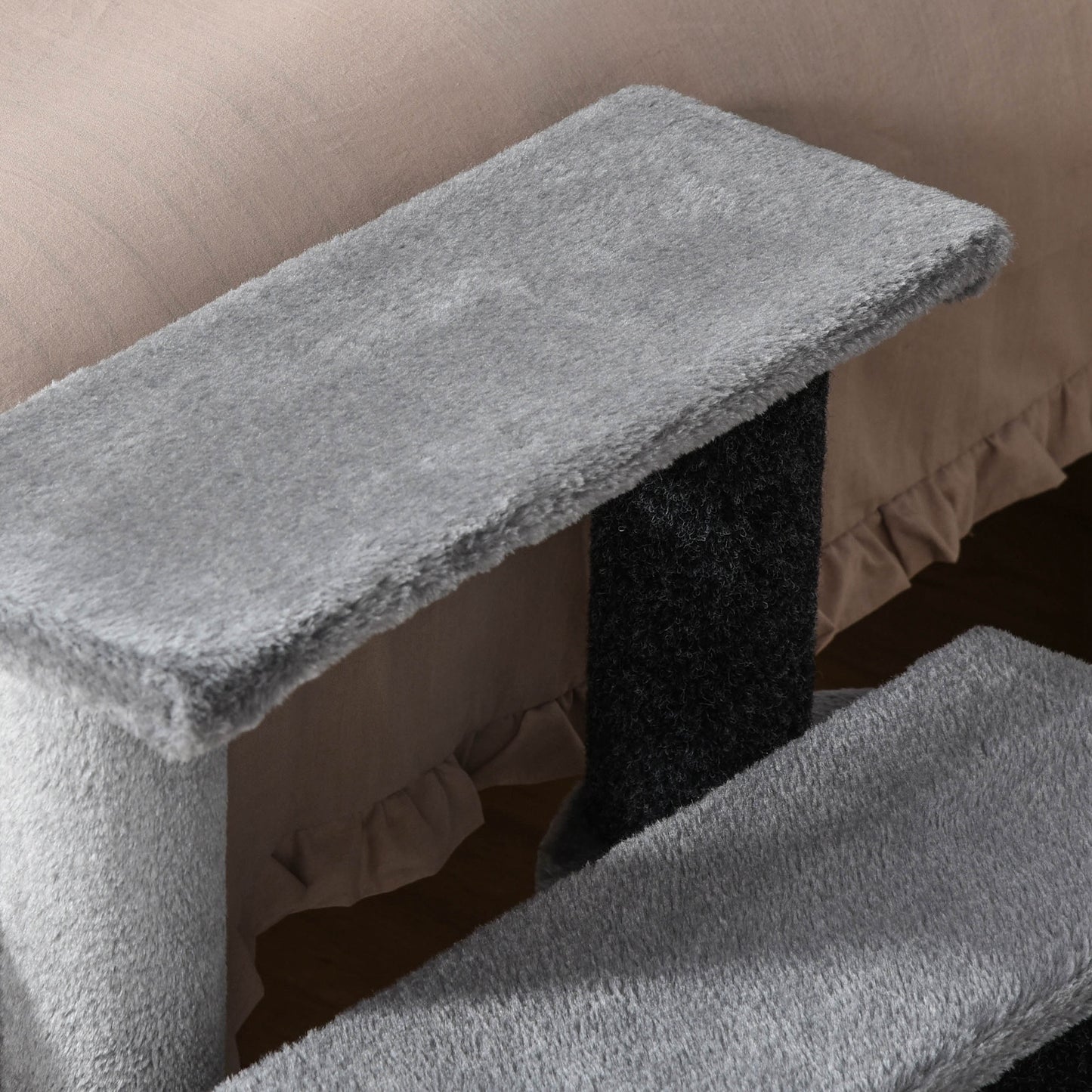 Pawhut Escalera Para Gatos De 3 Niveles Con Bola Colgante 40x40x48 Cm Gris_3