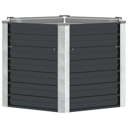 Arriate De Acero Galvanizado Gris Antracita 129x129x77 Cm_3