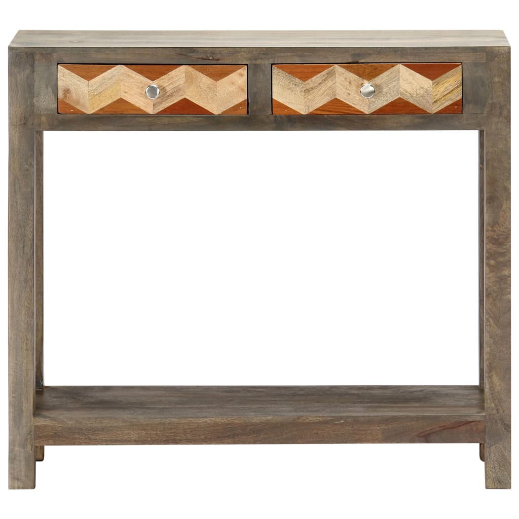 Mesa Consola De Madera Maciza De Mango Gris 86x30x76 Cm_2