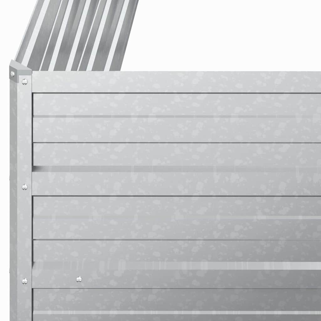 Arriate De Acero Galvanizado Plateado 100x100x77 Cm_4