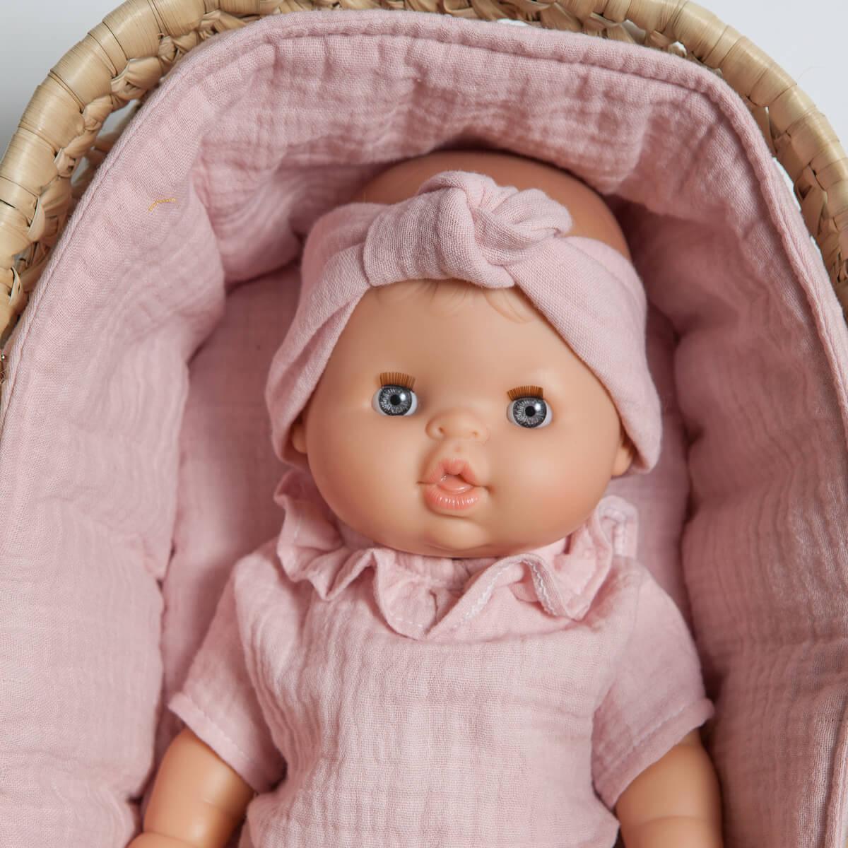Capazo Mimbre Muñeca Bobble Rosa_2